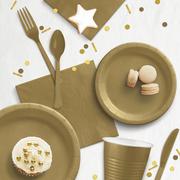 Gold Extra Sturdy Paper Dinner Plates, 10in, 50ct